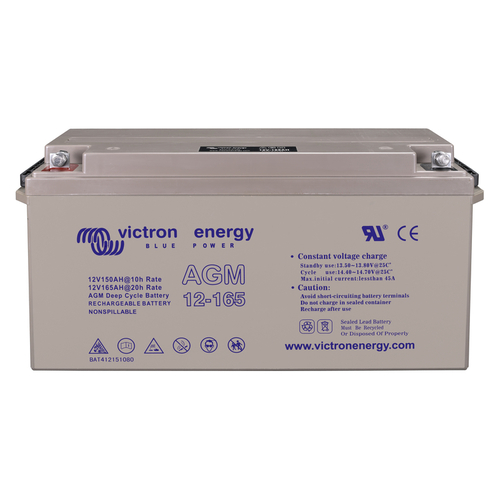 Victron 12V/165Ah AGM Deep Cycle Battery with M8 threaded insert terminals