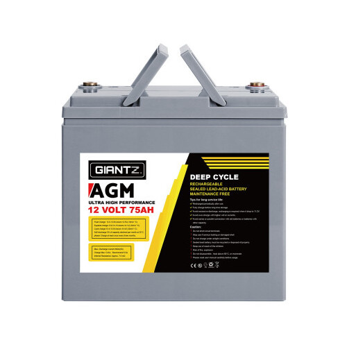 Giantz 12V 75Ah AGM Deep Cycle Battery