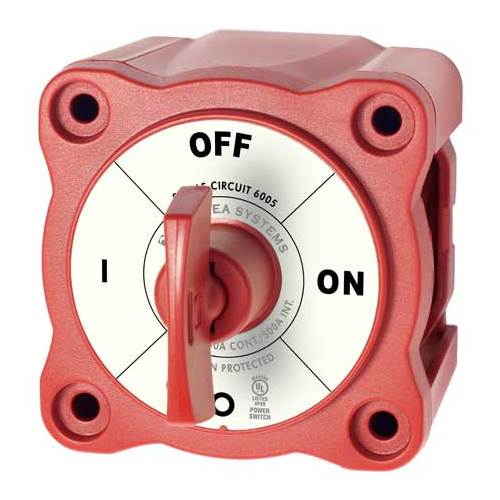 Blue Sea m-Series Mini On-Off Battery Switch with Key – Red