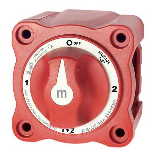 Blue Sea m-Series Mini Selector Battery Switch – Red