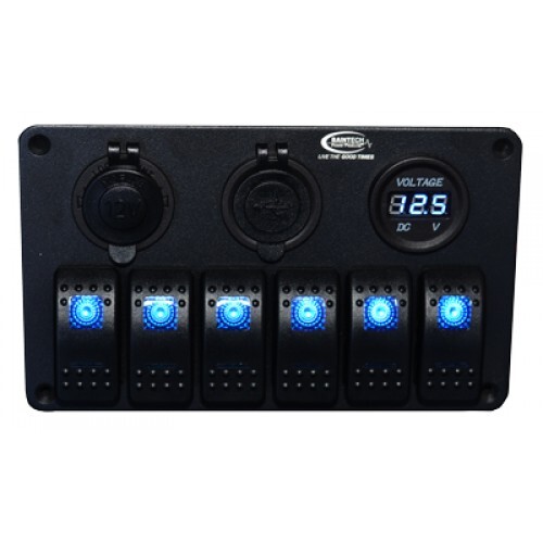 Baintech 6 Way Switch Panel (Blue LED)