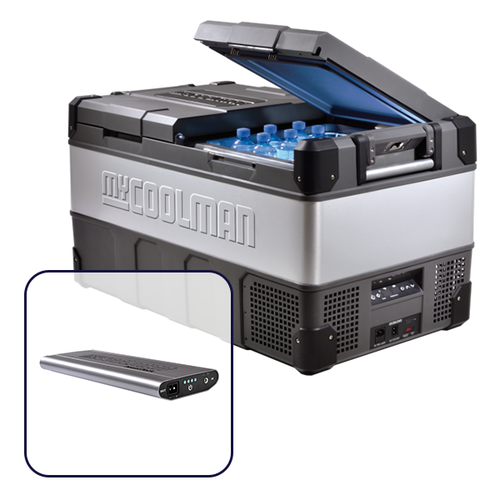 myCOOLMAN 96 Litre Dual Zone Portable Fridge Freezer + 15Ah Power Pack Bundle