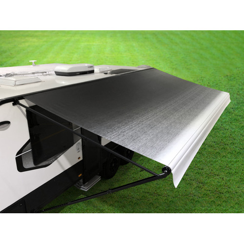 Camec 16' White/Black Roll Out Awning with Black Awning Arms