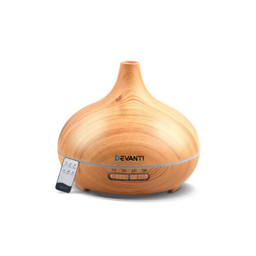 Devanti 300ml 4-in-1 Aroma Diffuser with LED Light - Light Wood