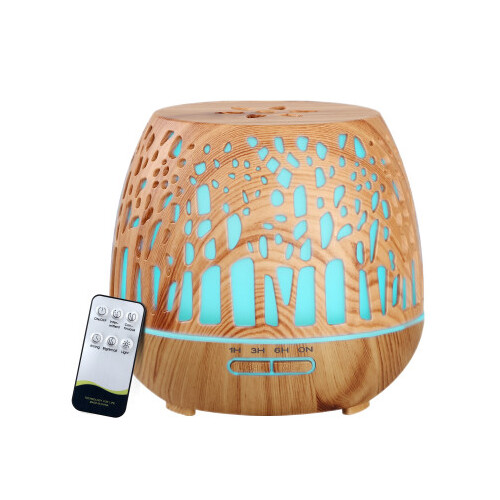 Devanti 400ml 4-in-1 Aroma Diffuser with LED & Remote Control - Wood Grain