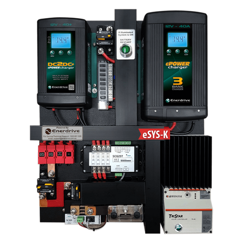 Enerdrive eSYSTEM-K 40A AC / DC, Simarine Battery Monitor & 45A MPPT