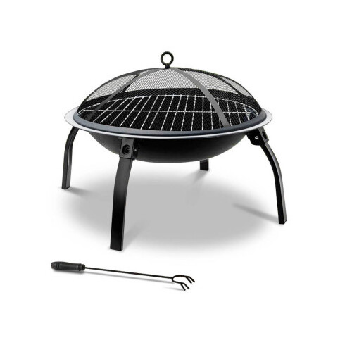 Fire Pit BBQ Charcoal Grill Smoker Portable Outdoor Camping Garden Pits 30"