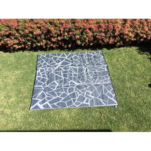 DLG Australia 270 x 270 cm Square Recycled Mat, Dark Grey/Light Grey