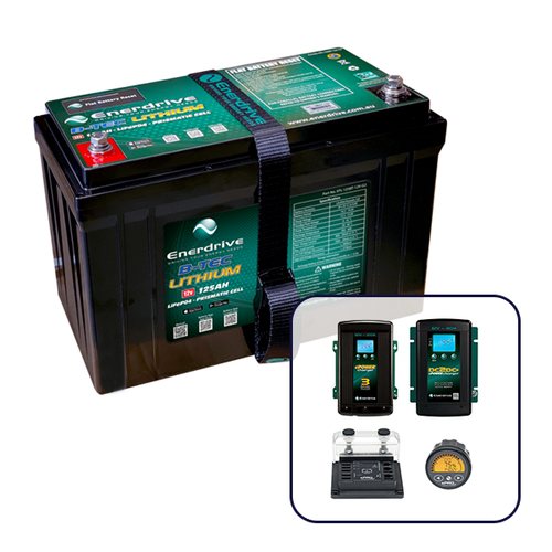 Enerdrive B-TEC 125Ah Lithium Battery, 40A DC2DC, 20A AC & ePro+ Monitor Bundle