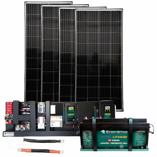 Enerdrive ADU Kit, ESYSTEM-I Board, 1 X 300Ah BTEC & 4 X 190W Black Solar Panels