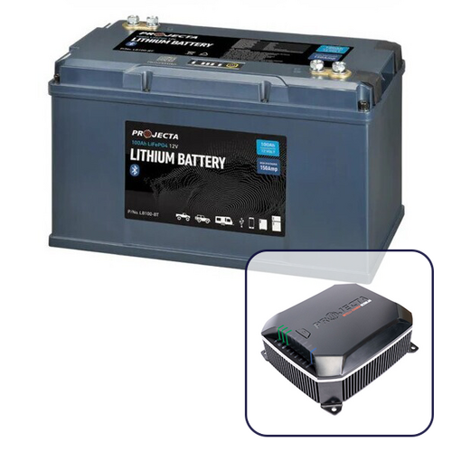 Projecta 100Ah High Discharge Lithium Battery + IDC25X 25A Intelli-Charge DC-DC Charger