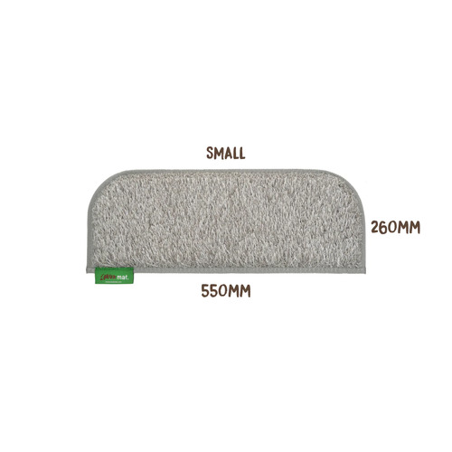 Muk Mat Light Grey Rounded Small Caravan Step Mat, 26 x 55cm