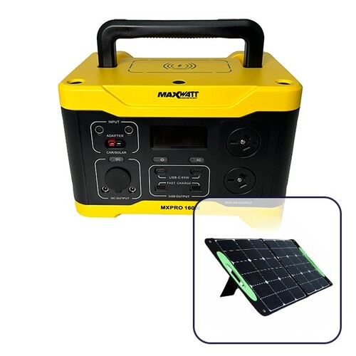 Maxwatt 891Wh Pro Series Portable Power Station with 100W Folding Solar Blanket