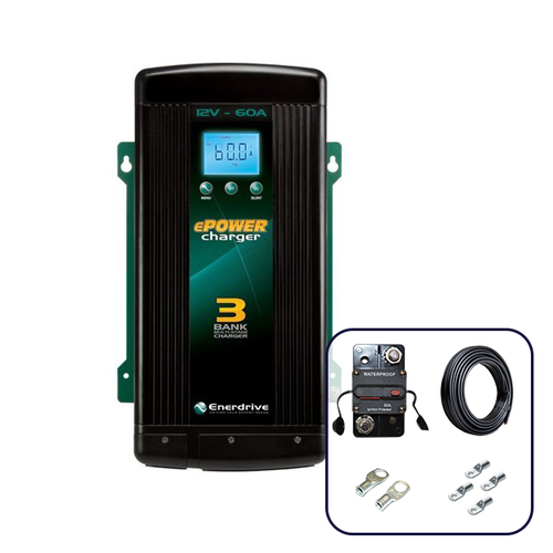Enerdrive 60A AC to DC Battery Charger with Installation Kit