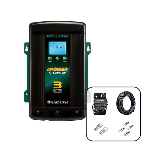 Enderdrive 20A AC to DC Battery Charger with Installation Kit
