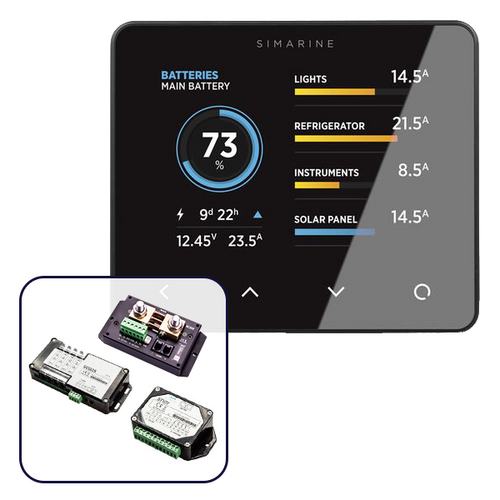 Simarine by Enerdrive, Black Digital Battery Monitor Pack (Shunt 300A, Quad Shunt 4 x 25A & Tank Module)