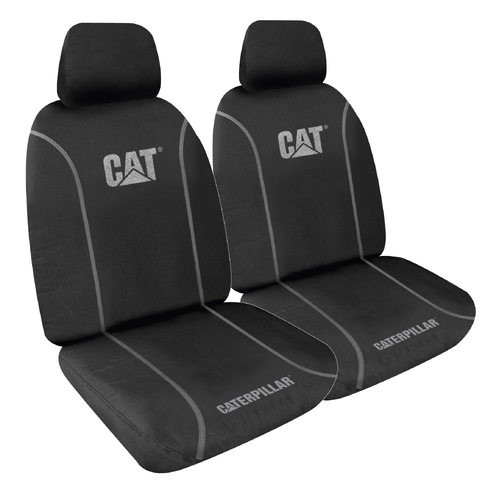 CAT FX Design Checkerplate Black Heavy Duty 9oz Polyester Canvas Seat Covers, Size 30
