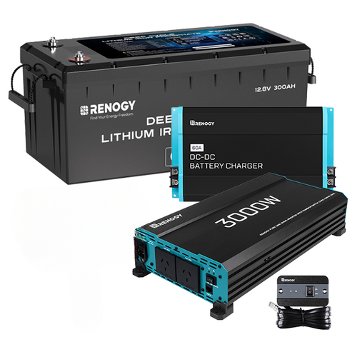 Renogy 300Ah Lithium Battery, 60A DC-DC Charger & 3000W inverter