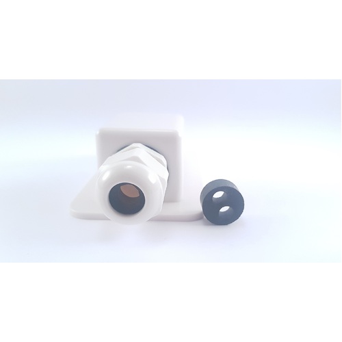 Cable Entry Cover - 1 Gland White with 2 Cable Grommet Lightweight ABS