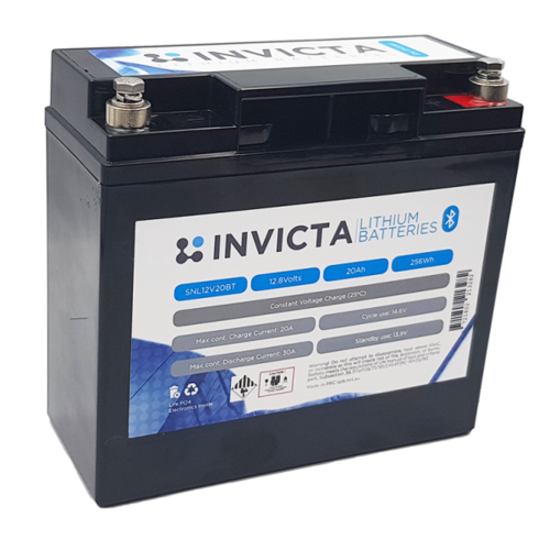 Invicta 12V 20Ah Lithium Battery with Bluetooth