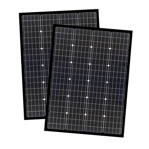 Enerdrive 2 x 150W Squat Fixed Solar Panel, Twin Pack, Black