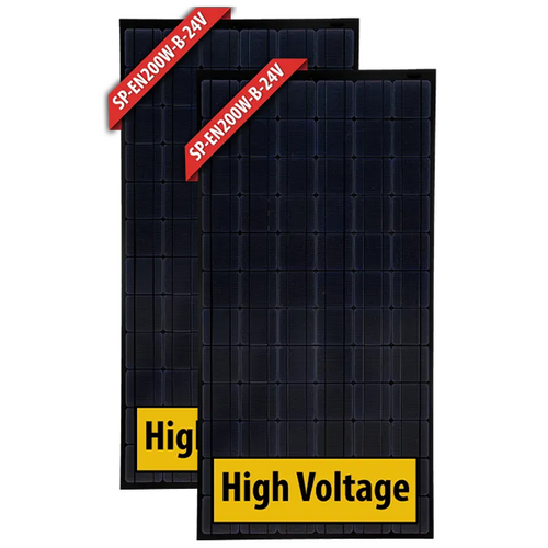 Enerdrive 2 x 200W Fixed Solar Panel - Black, Twin Pack