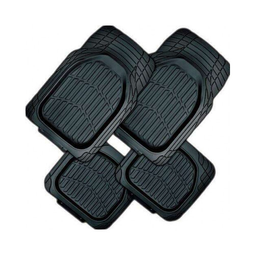 DZ Mystic 4-Piece Black Rubber Car Mat