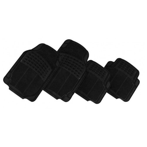 DZ Thunder 4-Piece Rubber Car Mat - Black