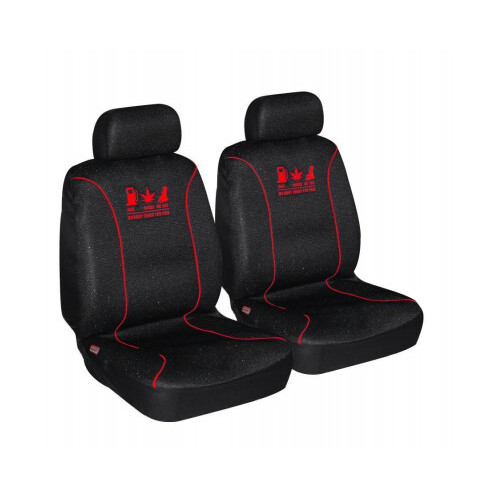 DZ Universal 60/25 Front Seat Cover - Black & Red