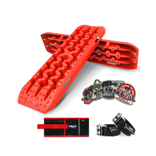 X-BULL Recovery Tracks 2 Pack with Carry Bag - Red