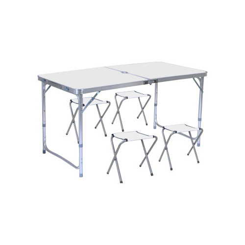 KILIROO Camping Table 120cm With 4 Chair - Silver