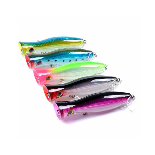 DZ 12.5cm Popper Crank Fishing Lure Surface Tackle Fresh Saltwater 8 Pack