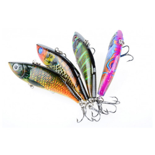 DZ 8cm Vib Bait Fishing Lure Hook Tackle Saltwater 4 Pack