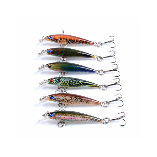 DZ 5cm Minnow Fishing Lure Surface Tackle Fresh Saltwater 6 Pack