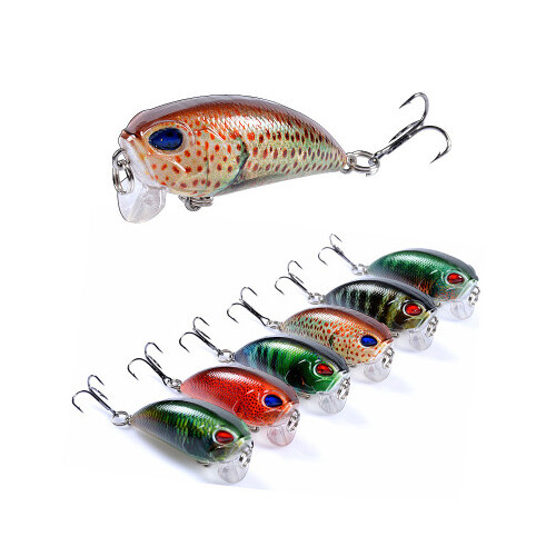DZ 5.1cm Poppers Fishing Lure Surface Tackle Fresh Saltwater 6 Pack