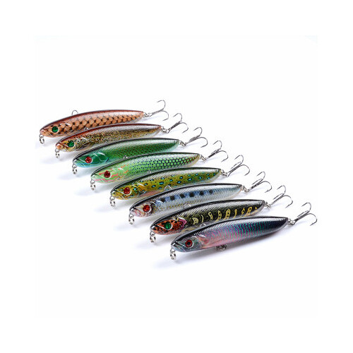 DZ 9.6cm Poppers Fishing Lure Surface Tackle Fresh Saltwater 8 Pack