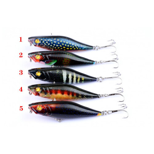 DZ 7.5cm Poppers Fishing Lure Surface Tackle Fresh Saltwater 5 Pack