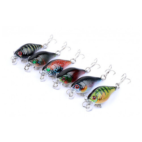 DZ 4.3cm Crank Bait Fishing Lure Surface Tackle Saltwater 6 Pack