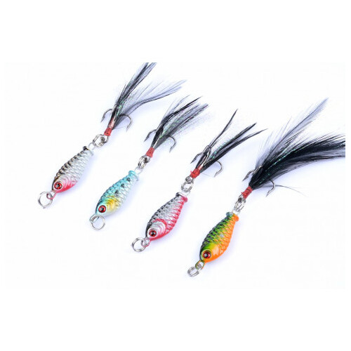 DZ 6g Metal Spoon Fishing Hard Lure Spinner Spoon Baits 4 Pack