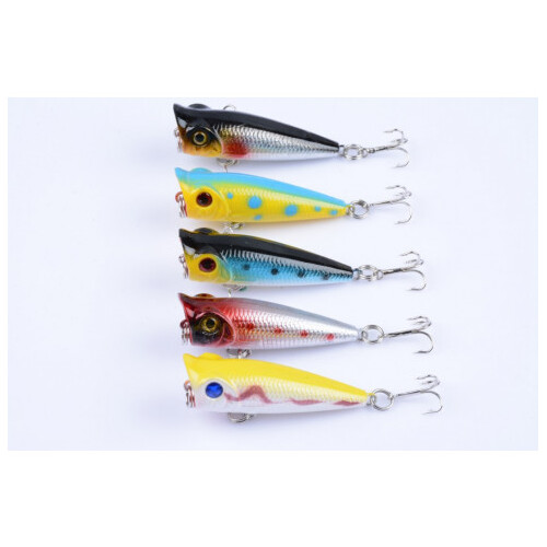DZ 5cm Poppers Fishing Lure Surface Tackle Fresh Saltwater 5 Pack